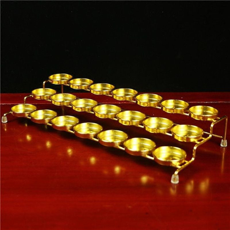 New Tibetan Buddhist Buddha Butter Offering Light Lamp Holder Lotus Lamp Holder