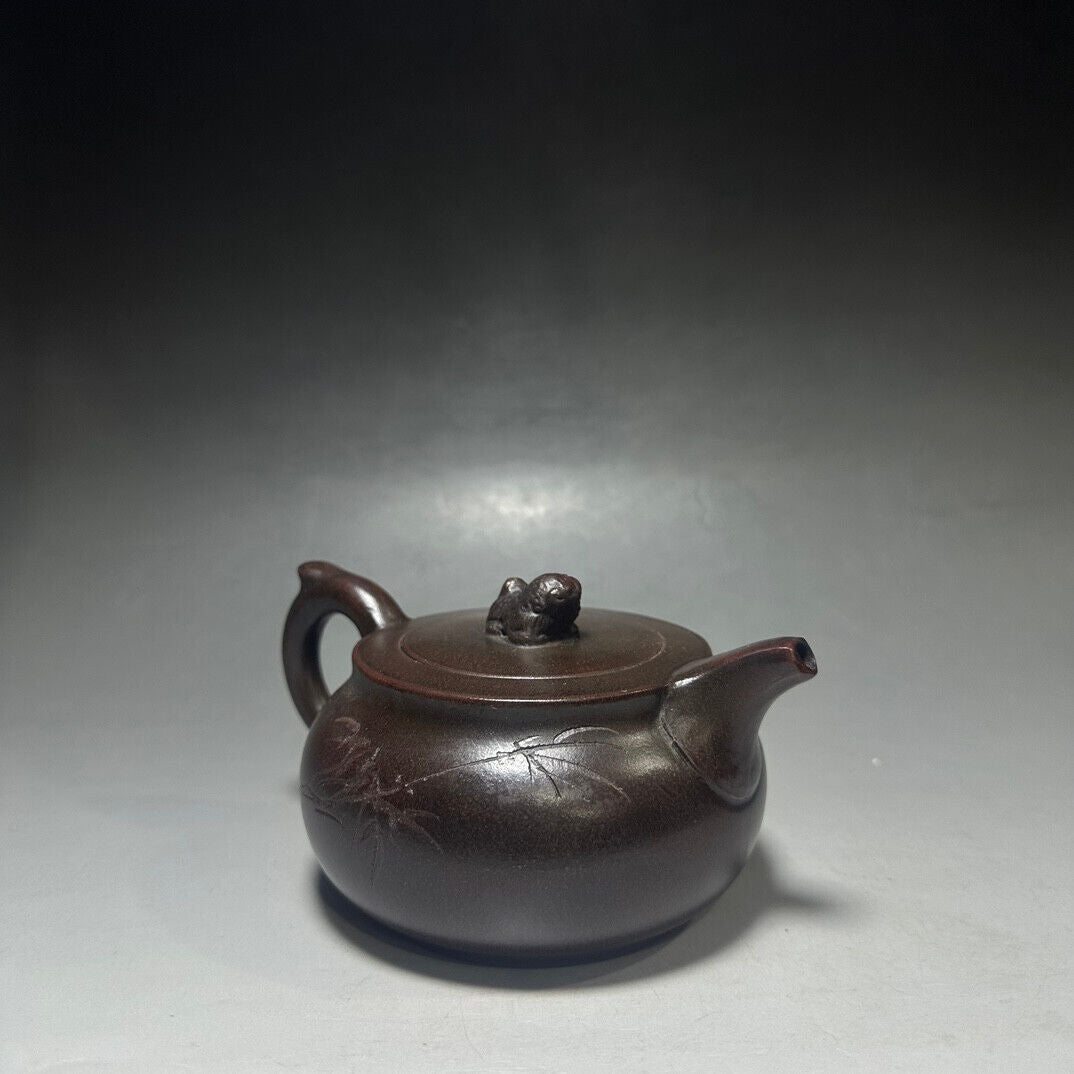 Chinese Yixing Zisha Clay Handmade Exquisite Teapot（狮圆 底款：瘦萍（顾景舟））