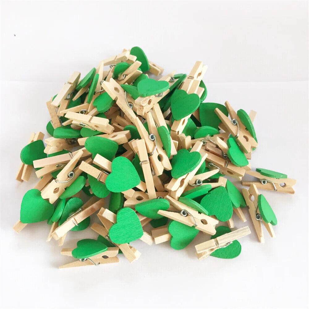Craft Clothespin 50Pcs Wooden Clips Love Heart Pegs DIY Wedding Venue Decoration