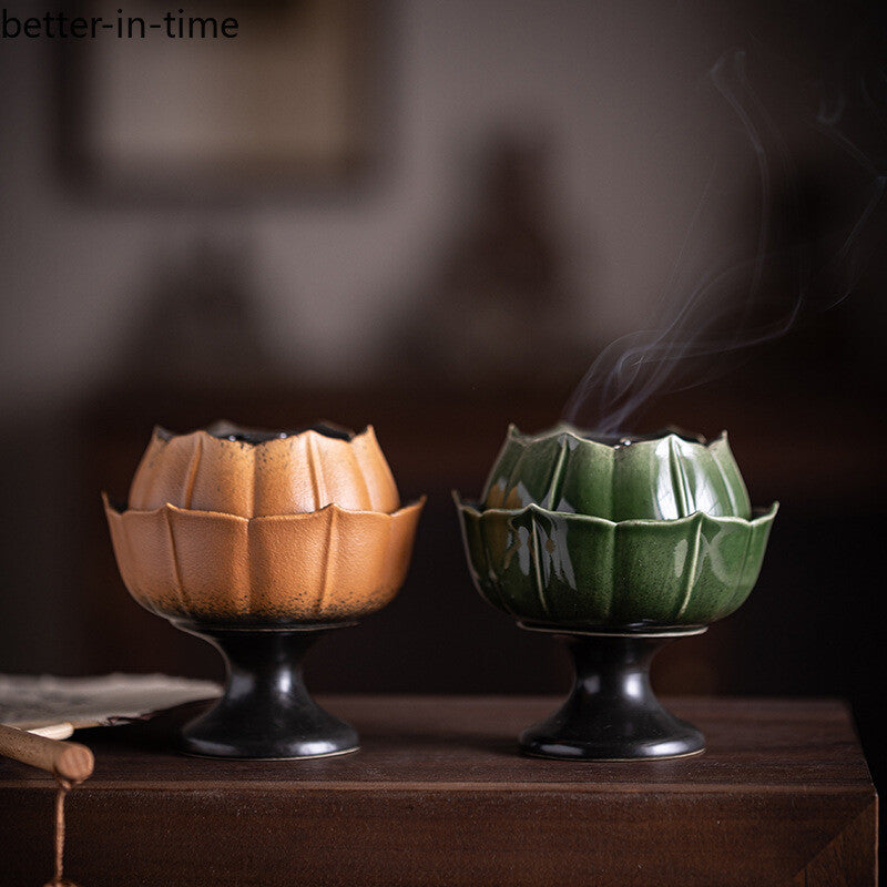 Creative Ceramic Lotus Incense Burner Home Indoor Incense Line Incense Burner