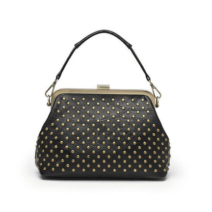 Vintage Rivet Handbag Crossbody Purse Synthetic Leather Shoulder Bag 24*10*18 CM
