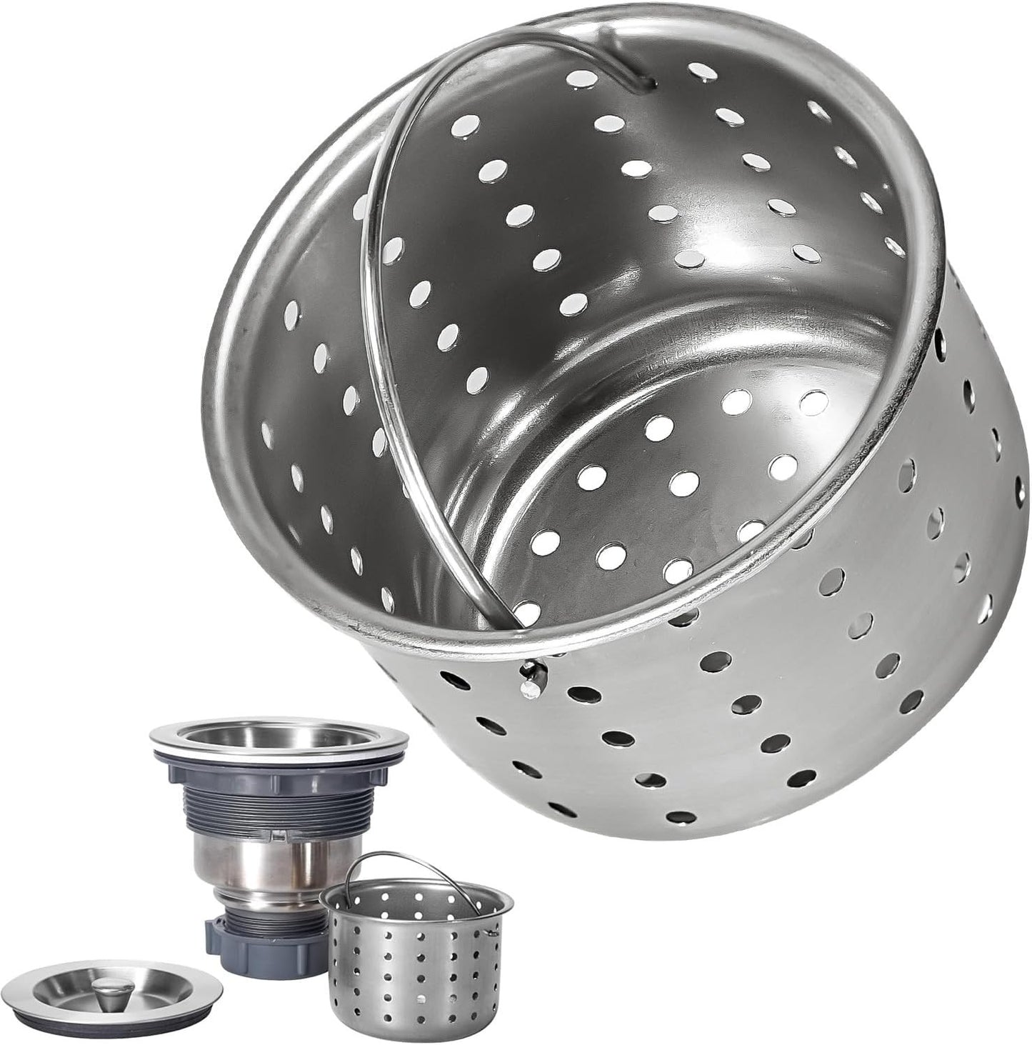 Deep Sink Strainer Basket – Fits Standard 3-1/2" Kitchen Drains – Stainless Stee