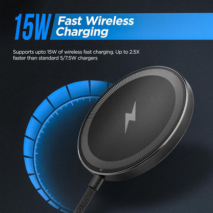 Long Magnetic Charger for Samsung, Compatible with Magsafe - Set Includes Fast C