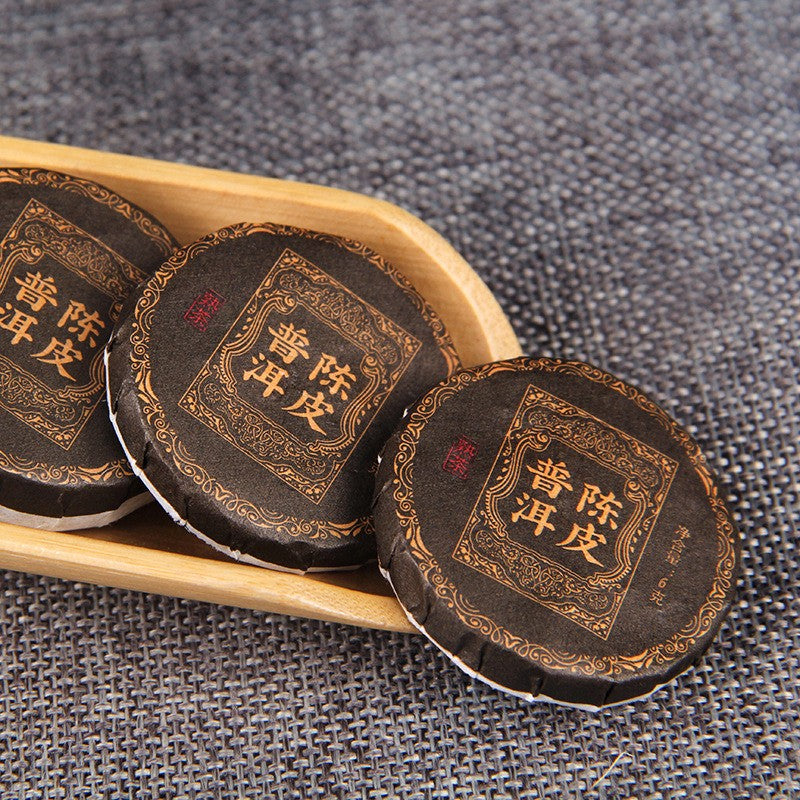 500g Yunnan Tangerine Peel mellow aroma Pu'er Tea Ripe Tea Bulk Mini Tea Cake