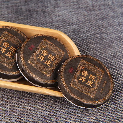 500g Yunnan Tangerine Peel mellow aroma Pu'er Tea Ripe Tea Bulk Mini Tea Cake