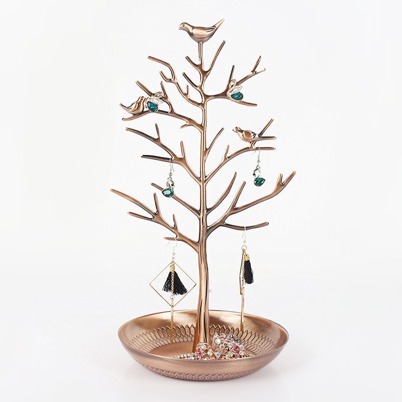 Jewelry Display Stands Metal Bird Tree Earrings Necklace Bracelet Holder 15x33cm