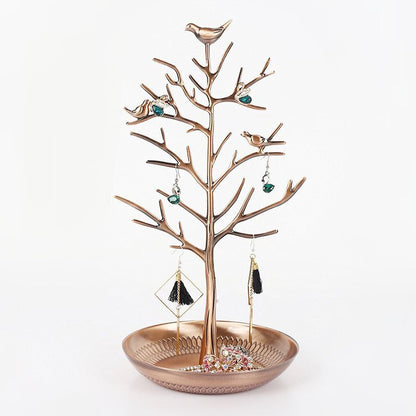 Jewelry Display Stands Metal Bird Tree Earrings Necklace Bracelet Holder 15x33cm
