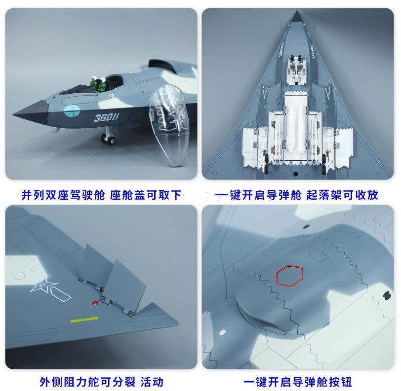 1:72 33CM CHINA J-36 The Sixth-generation Fighter Plane Diecast Aircraft Model