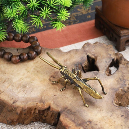 Grasshopper Brass Figurine Small Insect Statue House Ornament Animal Figurines