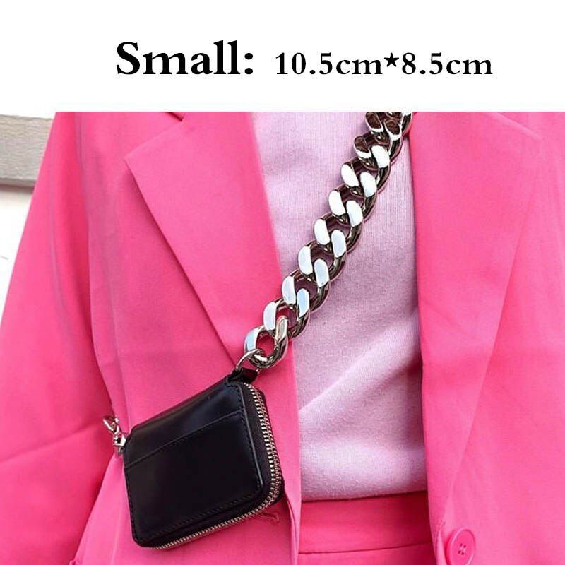Luxury Tote Thick Metal Chain Shoulder Bag Bike Wallet Mini Coin Purse Crossbody
