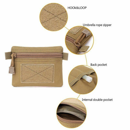 Outdoor Bag Multifunction Key Card Case Coin Purse Outdoor Tactical Zipper Nylon