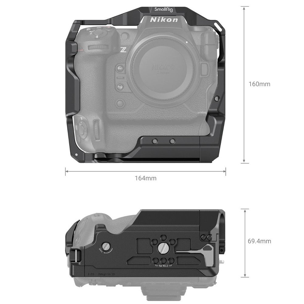 SmallRig Arca Swiss Z9 Camera Cage for Nikon Z9 Supported Follow Focus -3195