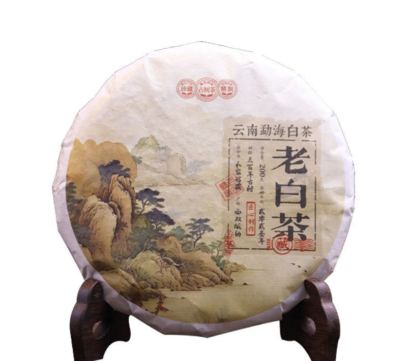 200g 2023 White Tea Cake Menghai Tea Yunnan Pu'er Tea Aged White Tea Sweet