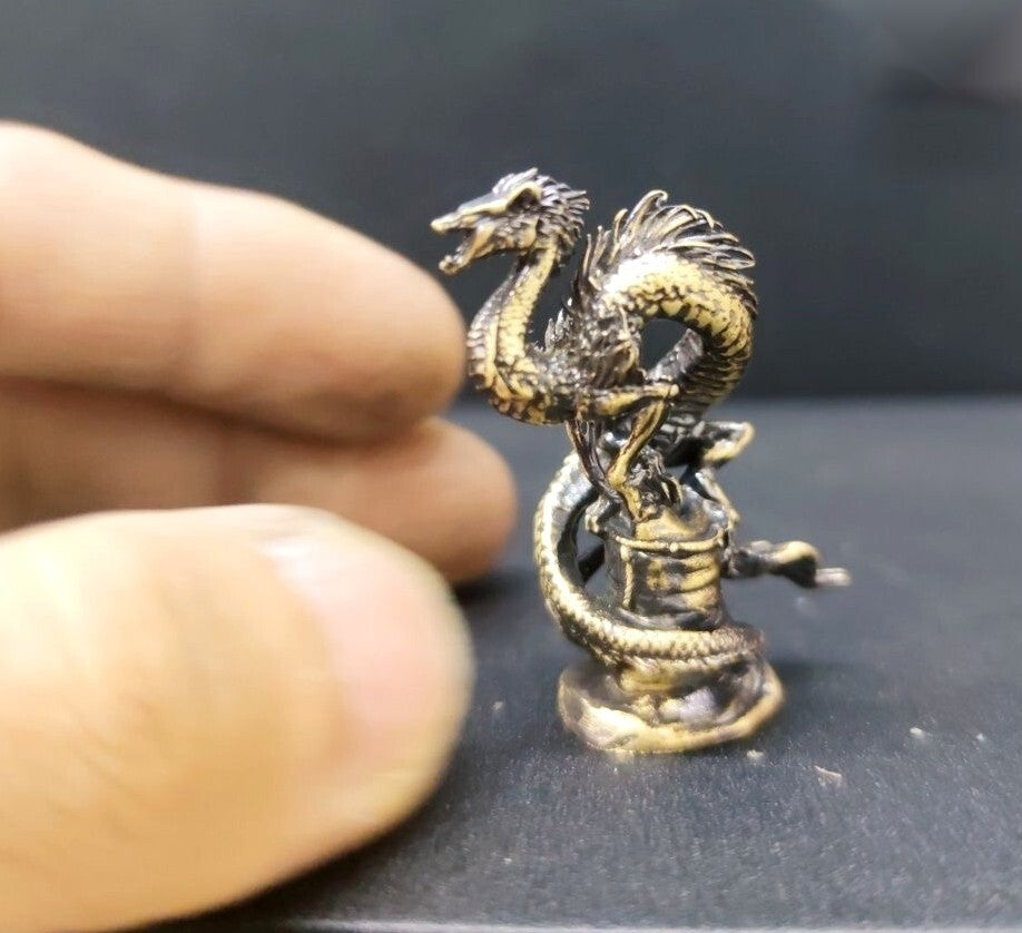 Brass Dinosaur Statue Beast Figurine Model Table Decor