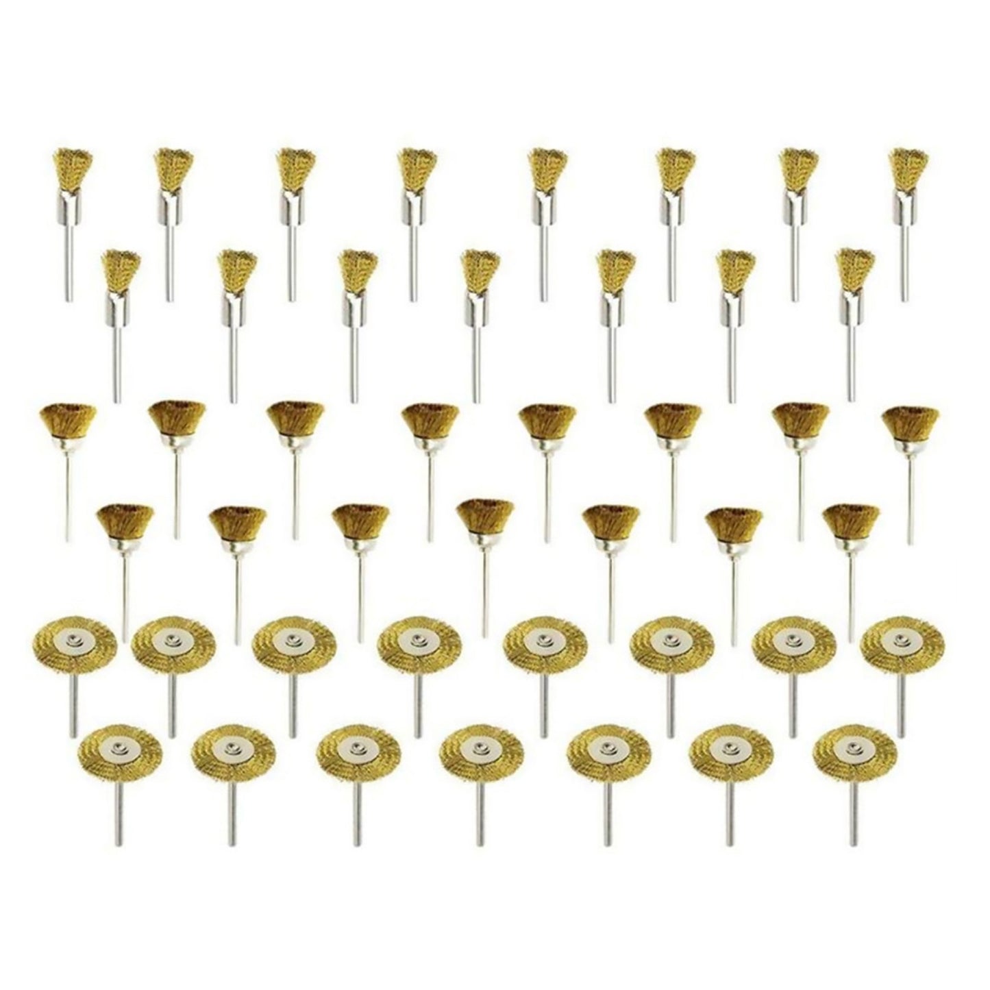 45Pack 3mm Steel Wire Wheel Polishing Mix Brush Tool Dremel Rotary Shank Tool