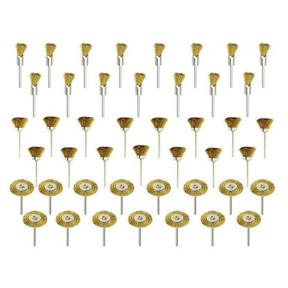 45Pack 3mm Steel Wire Wheel Polishing Mix Brush Tool Dremel Rotary Shank Tool