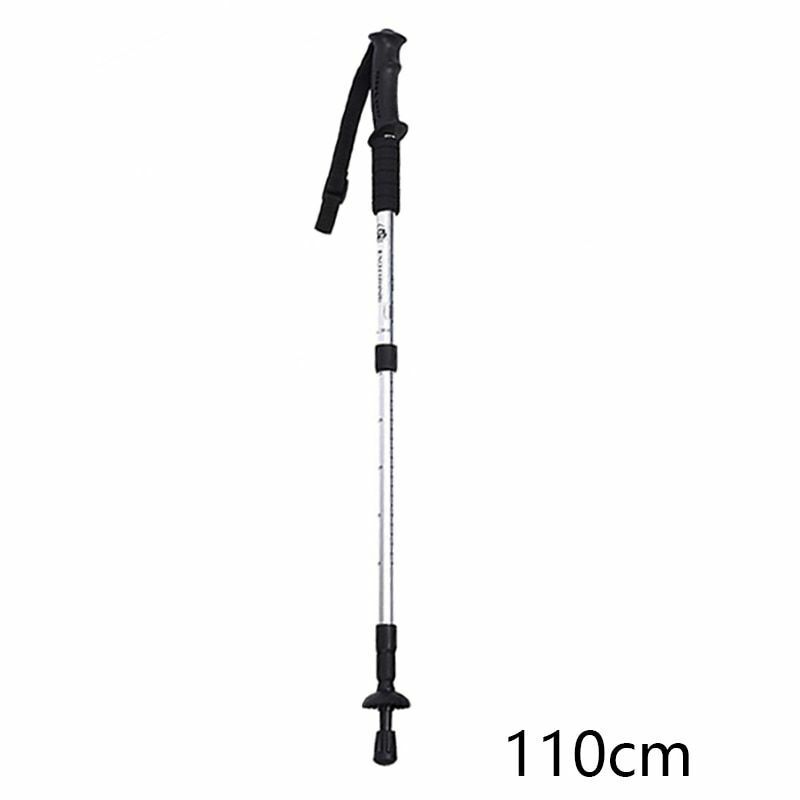 Telescopic Hiking Camping Climbing Walking Stick Trekking Pole Cane Elderly Red