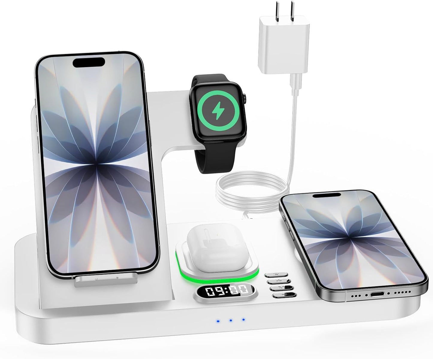 Dual Phone Wireless Charging Station for Apple Devices, Magnetic Charging Statio