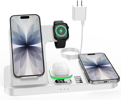 Dual Phone Wireless Charging Station for Apple Devices, Magnetic Charging Statio