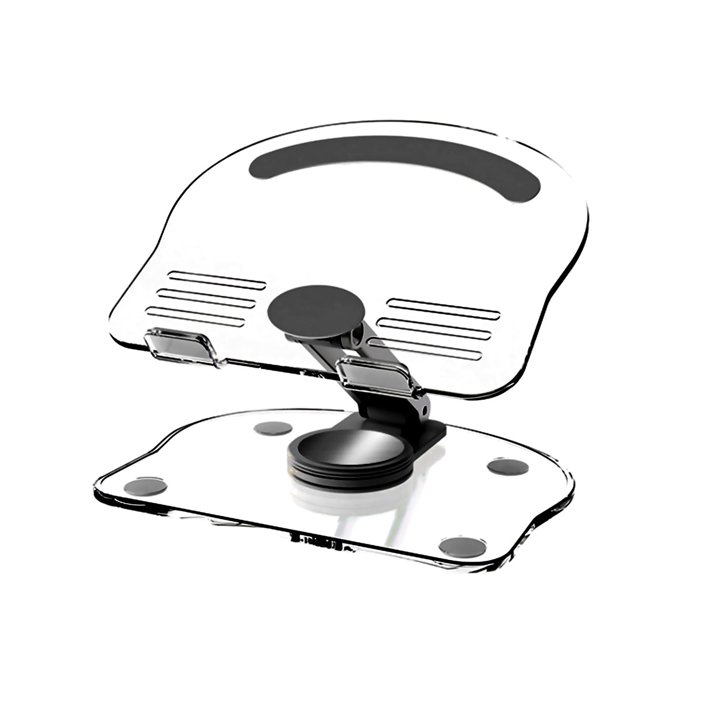 Black Acrylic Tablet Stand Desktop Foldable Holder 360° Rotation Base Bracket u