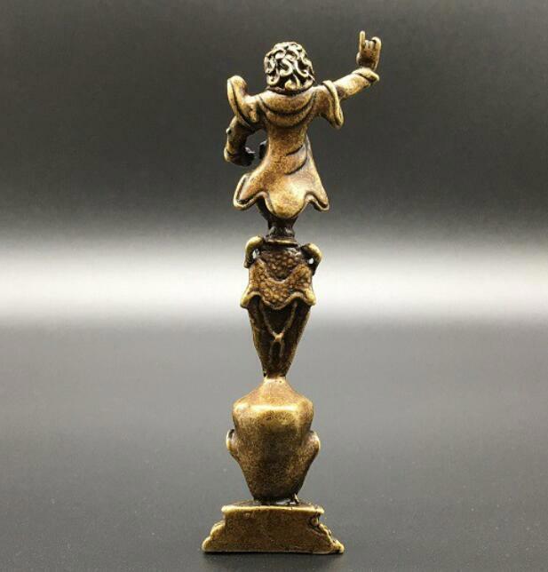 Collected Pure Brass Angry Buddha Ward Off Bad Luck Small Statue Decoration
