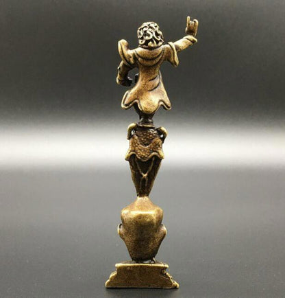 Collected Pure Brass Angry Buddha Ward Off Bad Luck Small Statue Decoration