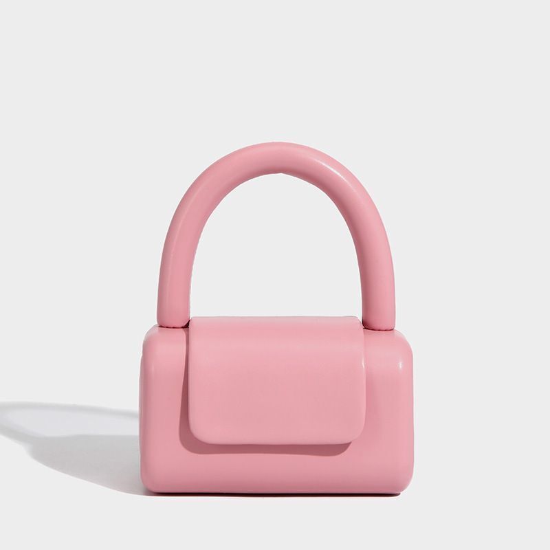 Cylindrical Handbag Luxury Polyester Style Small Shoulder Bags 16*10*10CM Square