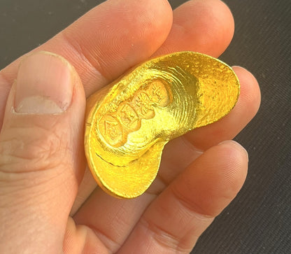 Antique Chinese Brass Ingot Fake Gold Ancient Money Collection