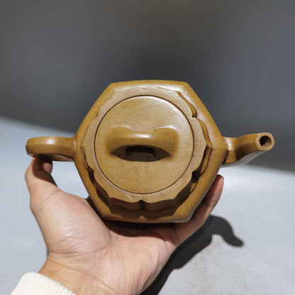 vintage China yixing purple clay teapot zisha ceremony carving beautiful teaware