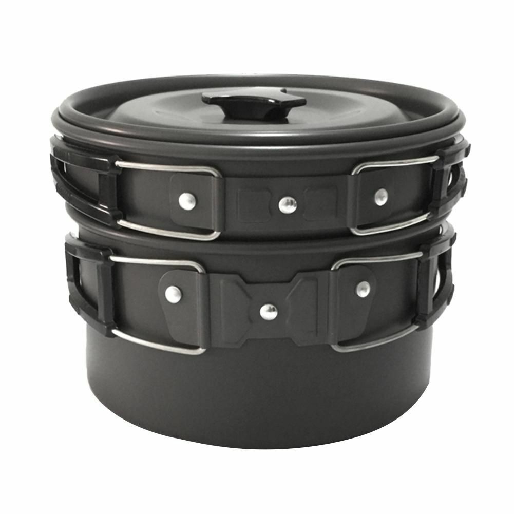 Camping Cookware Kit Aluminum Cooking Set Water Kettle Pan Pot Travelling Picnic