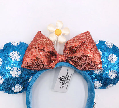 Kids New Hat Sun Flower Bow Sequins Minnie Ears Polka Dot Disney Parks Headband