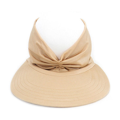 Women Turban Sun Visor Hat Cap Sports Wide Brim Stretchable Golf Hijab Ponytail