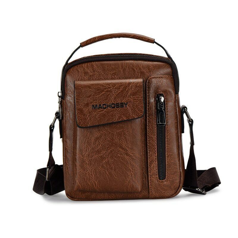 Casual Men Shoulder Bag Vintage Crossbody Bags PU Leather Handbag