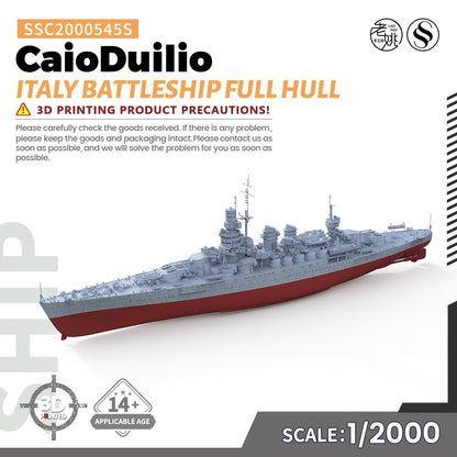 SSC2000545S 1/2000 Military Model Kit Italy CaioDuilio Battleship Full Hull