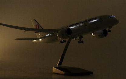 44CM JAPAN AIRLINES BOEING 787 Airplane Led Sound-controlled Light Resin Model