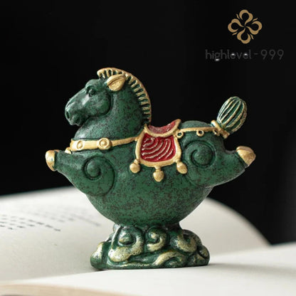 Sandstone Horses Tea Pet Ornaments 7.2cm Chinese Handmade Handicrafts Tea Play
