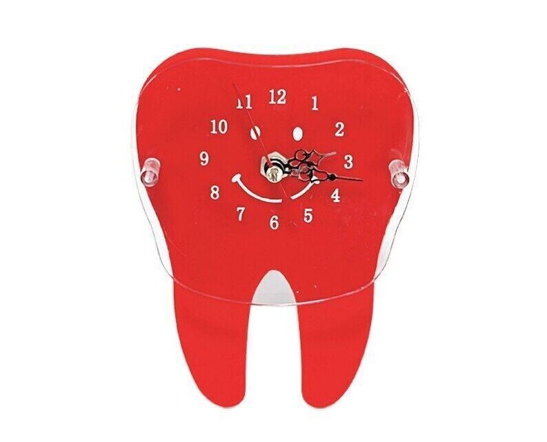 Table Clocks Dental Desk Decoration Small Tooth Shape Artcraft Ornaments 10x14cm
