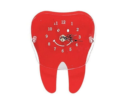Table Clocks Dental Desk Decoration Small Tooth Shape Artcraft Ornaments 10x14cm