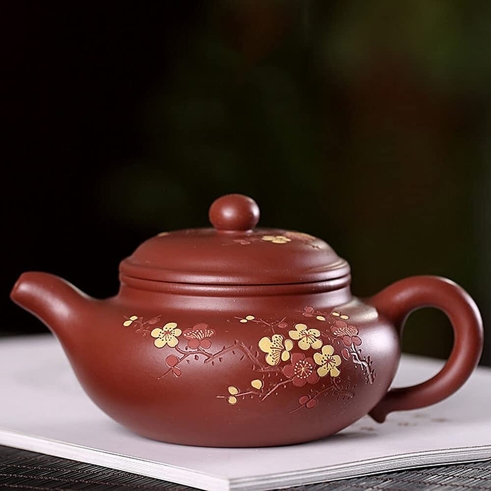 250ml Purple Clay Tea Set Dahongpao Plum Blossom Pattern Teapot Kung Fu Tea