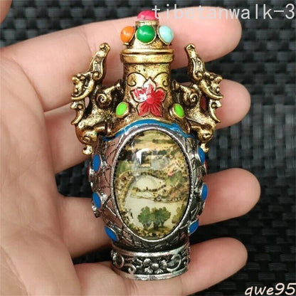 Retao Bronze Snuff Bottle Folk Handicraft Ornaments Object Pot