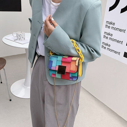 Shoulder Bag Printing Chain Female Phone Fashion Small Handbag Synthetic Leather