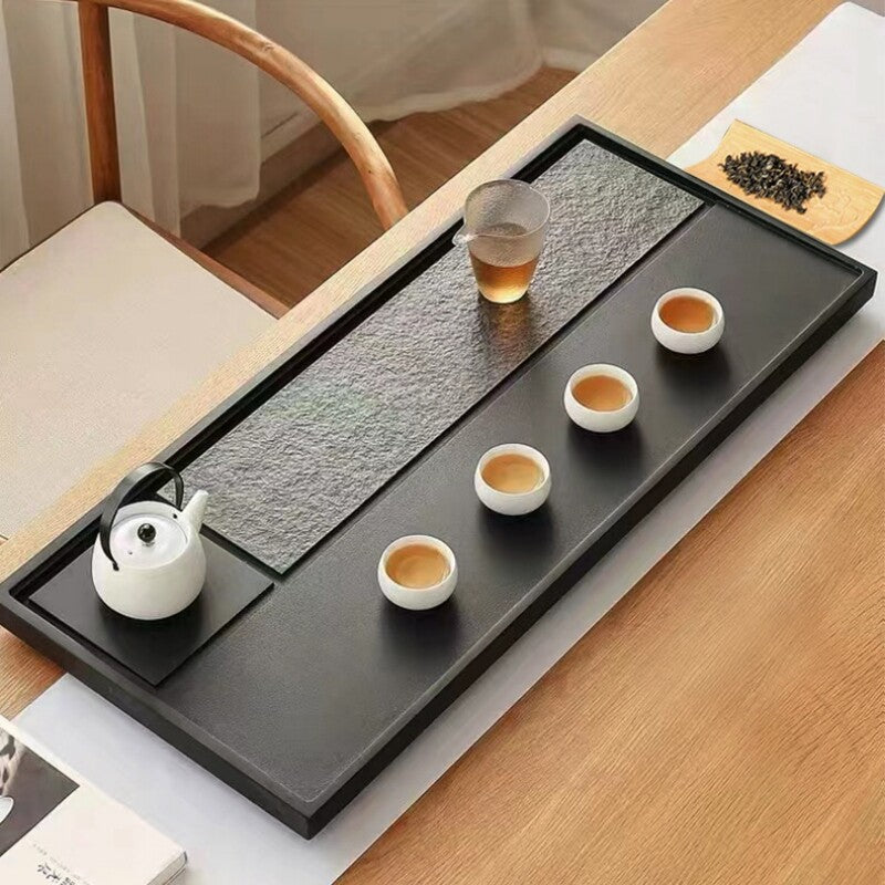 Chinese Tea Tray Black Stone Serving Tray Multi Size Heavy Tray For Tea Set New