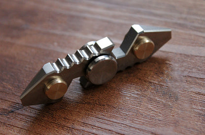 New Titanium+Brass Hand Twisting Spinning Top Gyro Gyroscope Spinner Gyro Toy