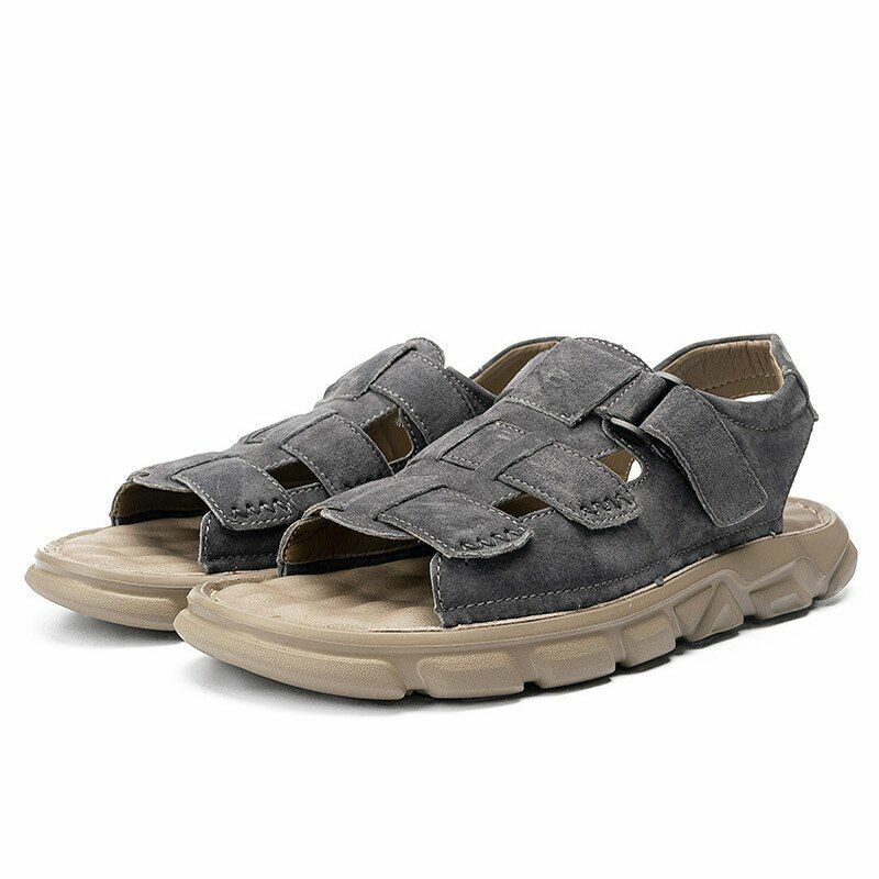 Upstream shoes leather breathable sandals summer Wading shoes soft-soled beach