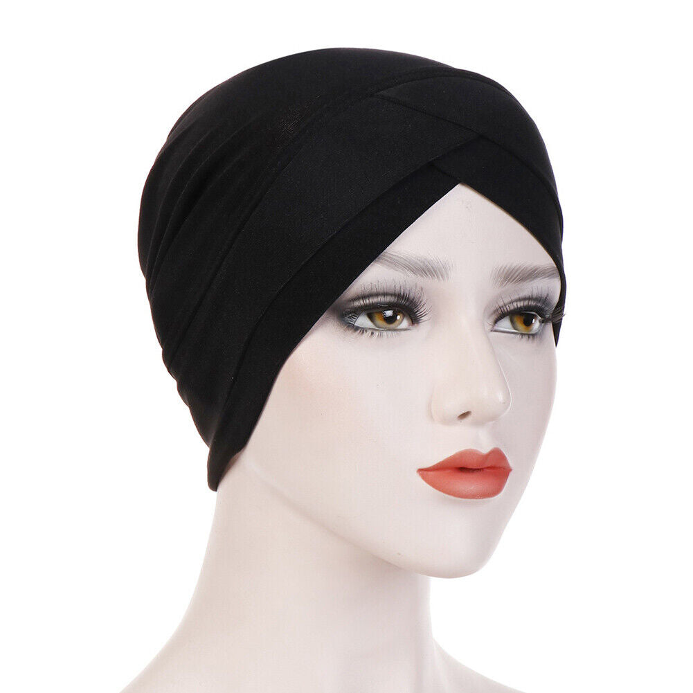 Women Stretch Turban Hat Hijab Headwear Hair Loss Chemo Cap Headwrap Head Cover*