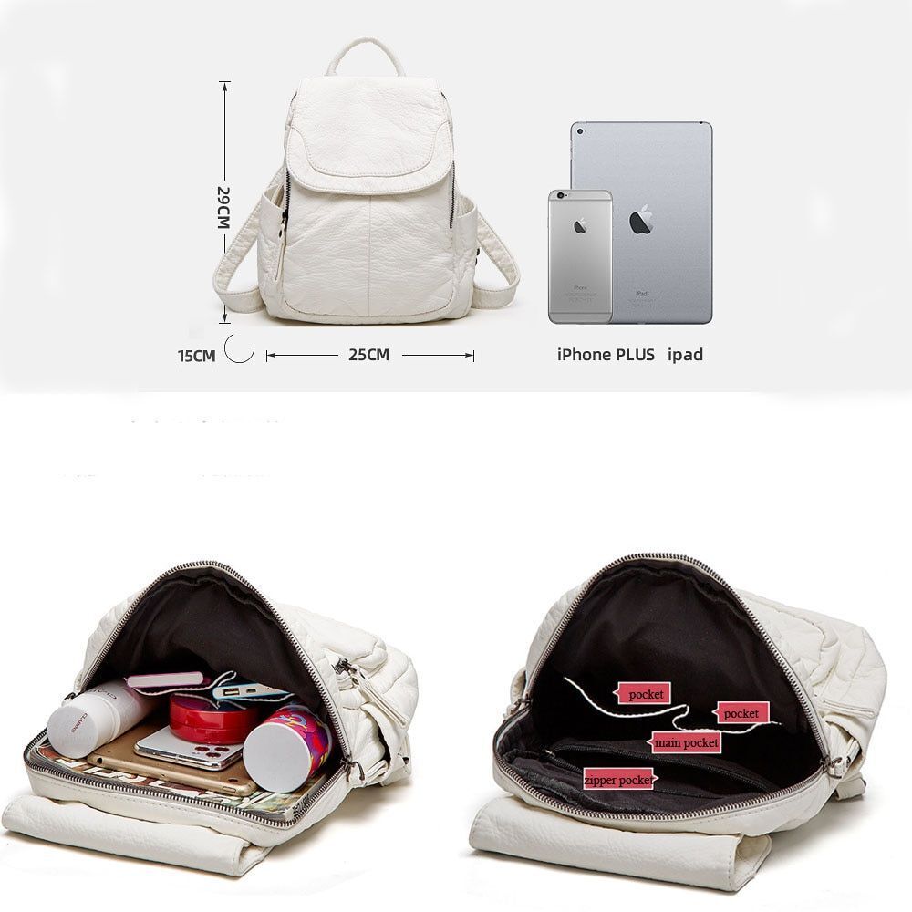Soft Synthetic Leather Mini Backpack Leisure School Bookbag Travel Bag Small 1PC
