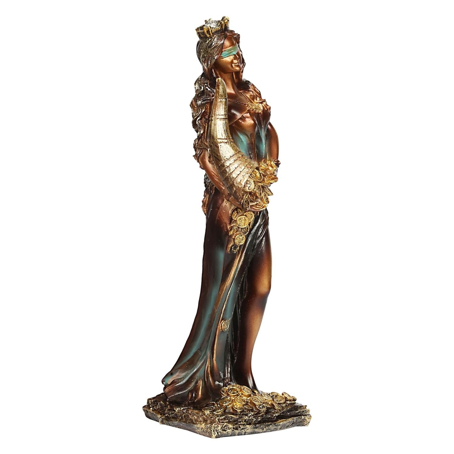 Fortuna Roman Goddess of Good Luck Fortune Tyche Statue Figurine Idol 11 Inch