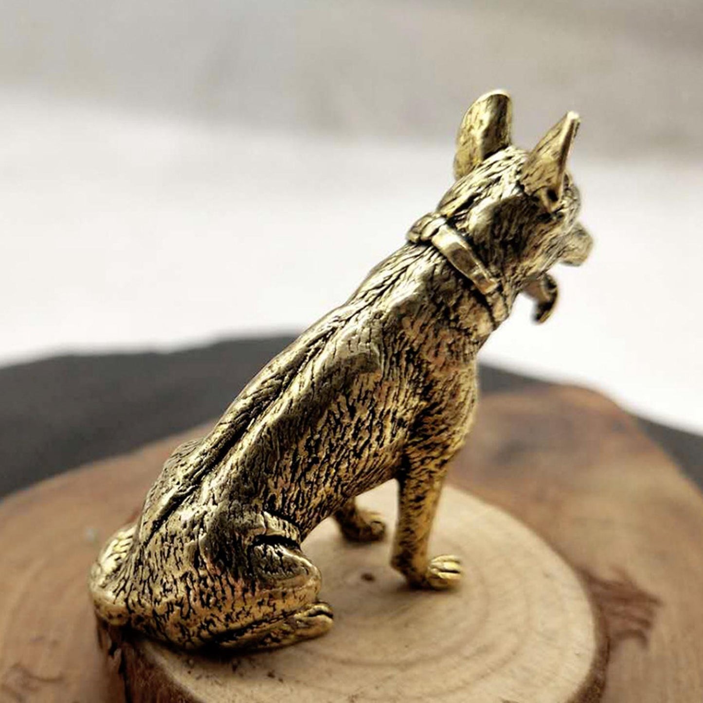 Brass Dog Statue Feng Shui Statue Sculpture Dog Brass Figurine for Bedroom