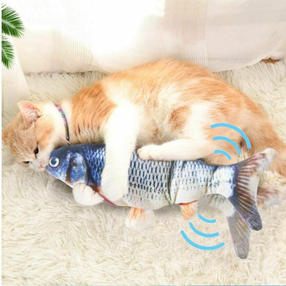 Electric Cat Toy Fish USB Charger Interactive Realistic Pet Chew Bite Floppy 30