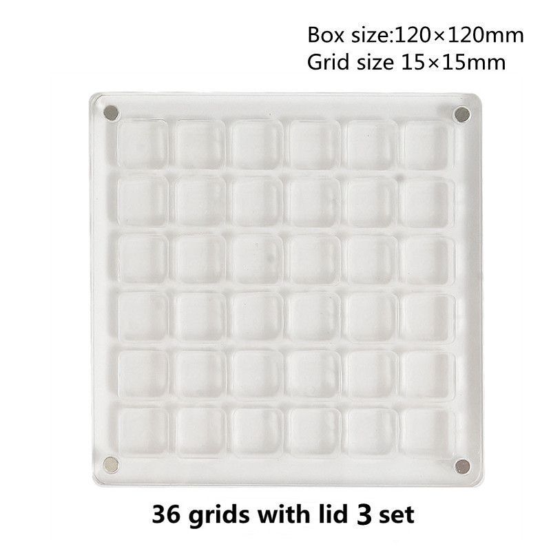 Watercolor Paint Empty Box 16/36 Grid Acrylic Transparent Magnetic Color Palette